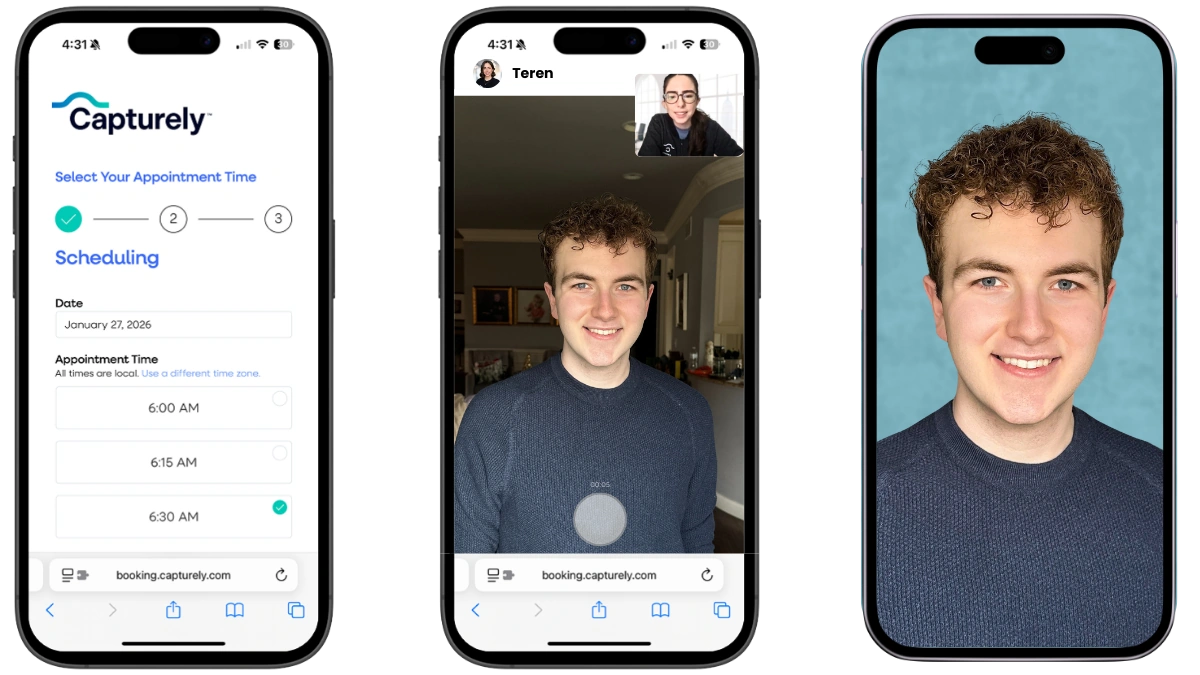 how virtual school photography works diagram showing three steps from scheduling to delivery